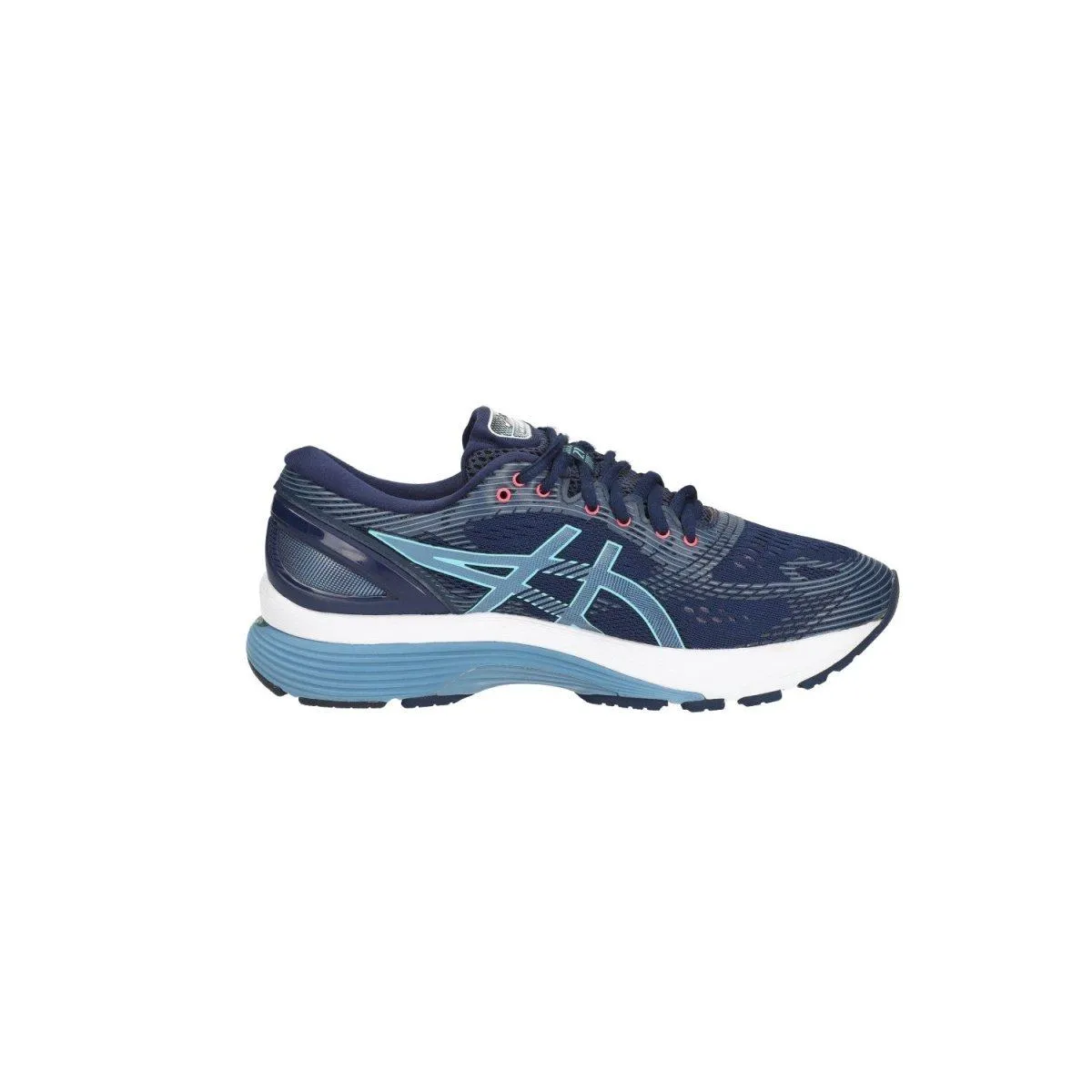 Asics Gelnimbus 21 Running Sport Shoes Fabric Blue Colour For Women