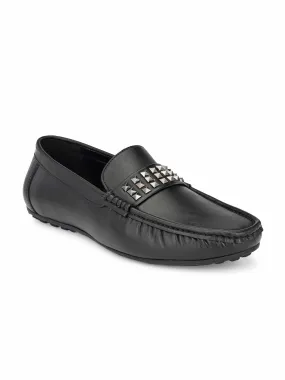 Black Studded Loafers