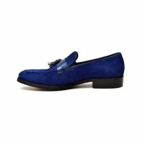 British Walkers Space Men's Navy Blue Suede and Leather Sophisticated Crepe Sole Loafers