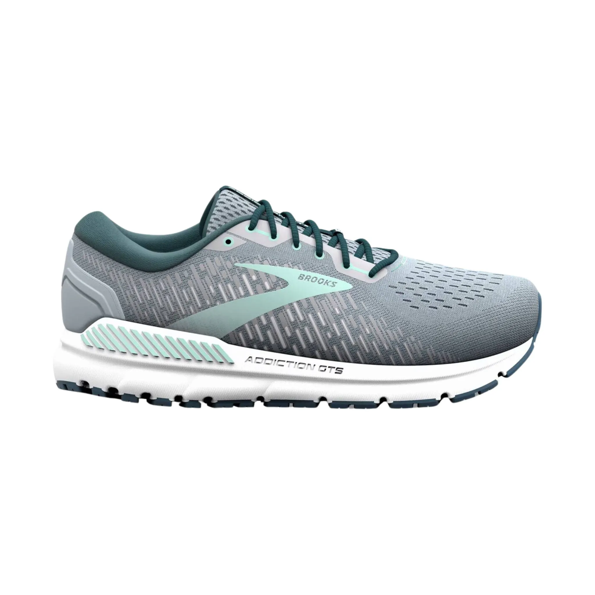 Brooks Women's Addiction GTS 15 Road Running Shoes - Grey/Navy/Aqua