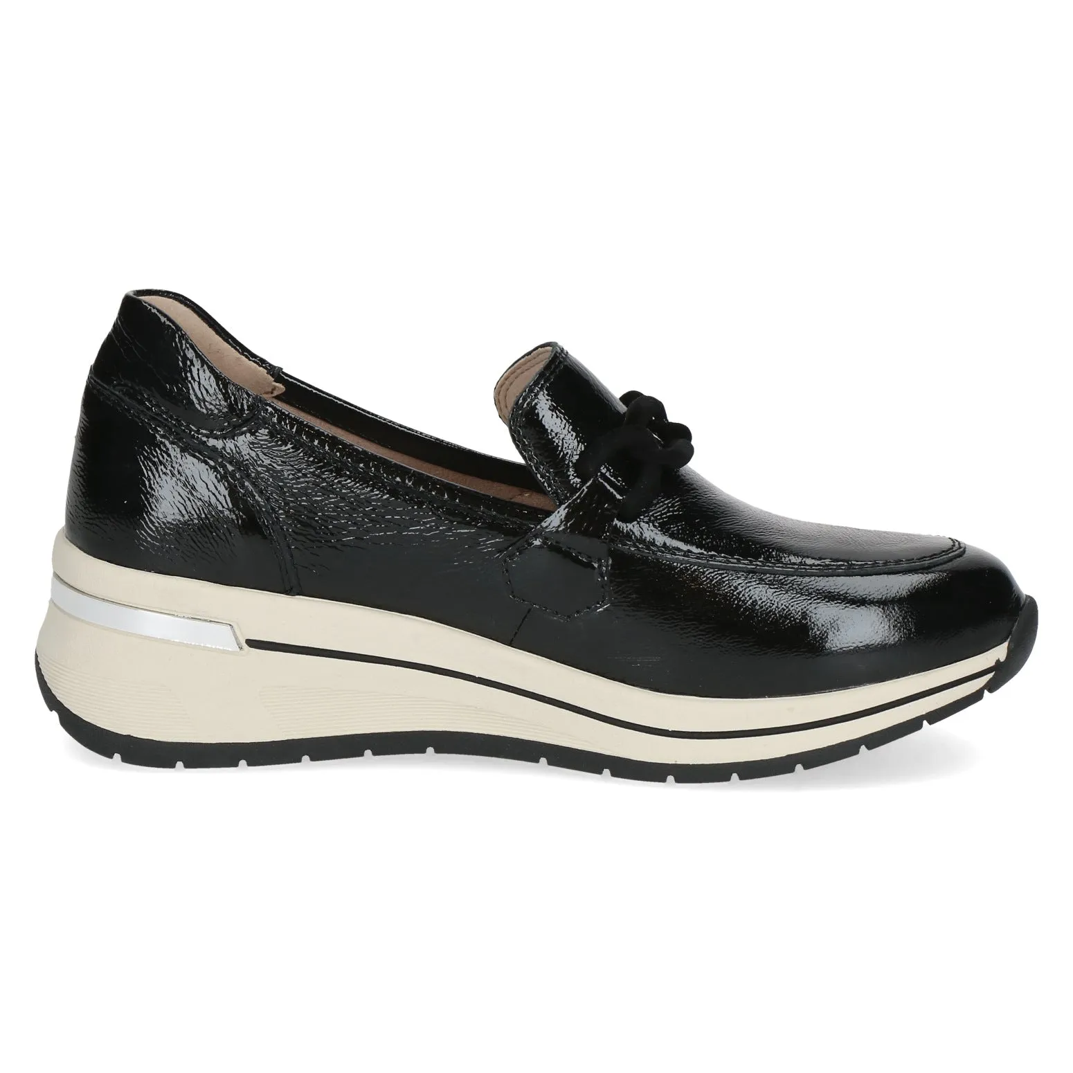 Caprice Sporty Loafer Black Patent Leather H Fit Slip On 24301-017 sale