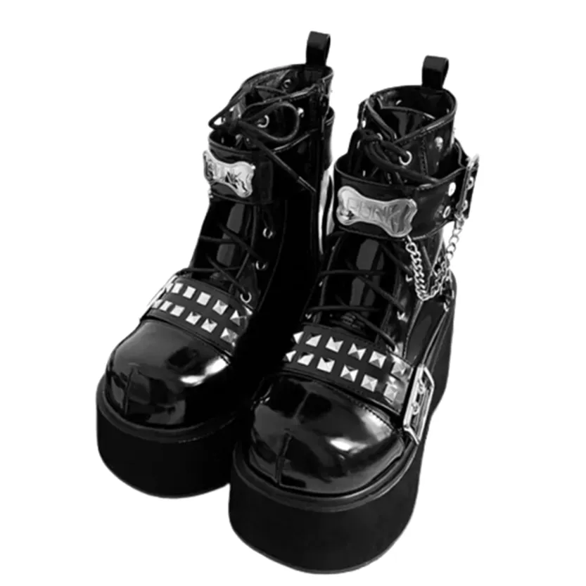 Funki Buys | Boots | Women's Gothic Platform Cosplay Wedges