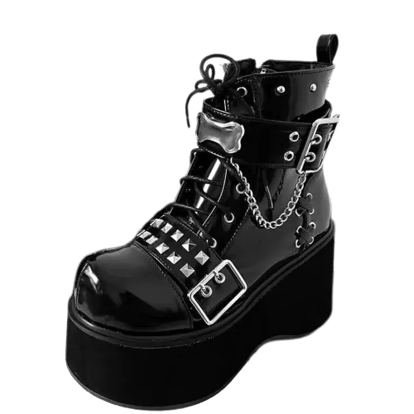 Funki Buys | Boots | Women's Gothic Platform Cosplay Wedges