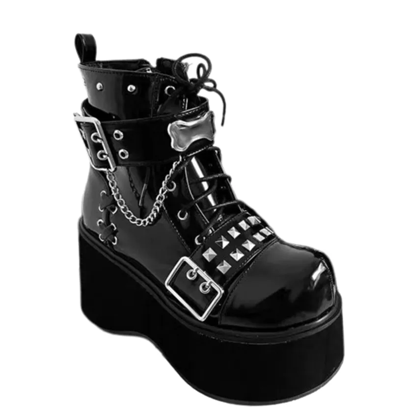 Funki Buys | Boots | Women's Gothic Platform Cosplay Wedges