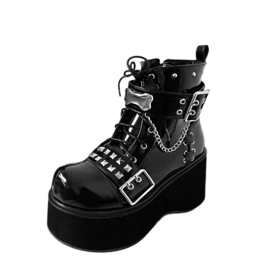 Funki Buys | Boots | Women's Gothic Platform Cosplay Wedges