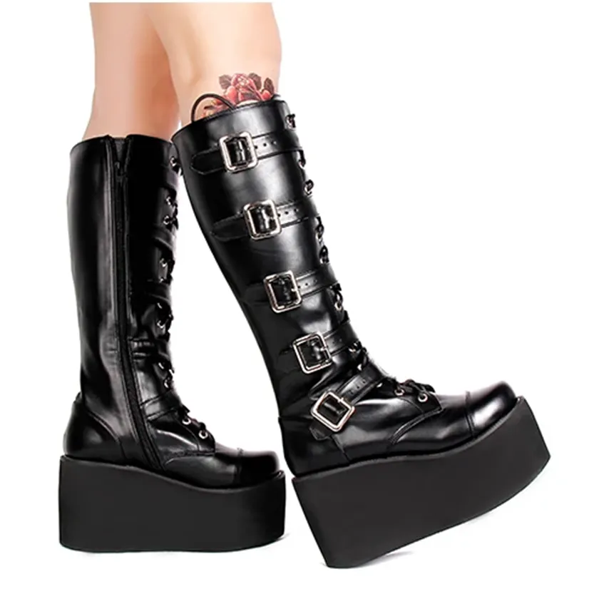 Funki Buys | Boots | Women's Gothic Punk Cross Platform Boots