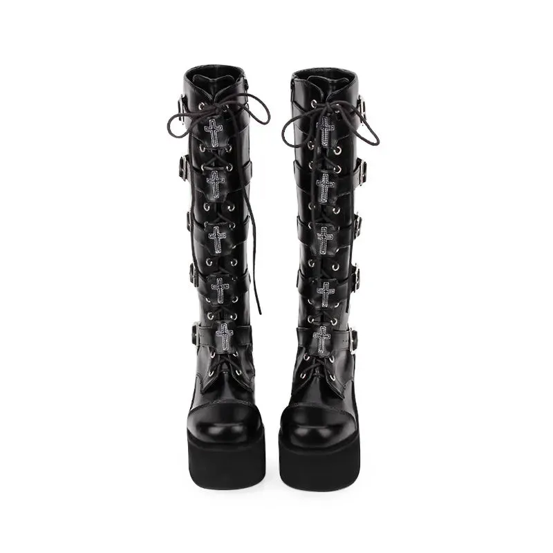 Funki Buys | Boots | Women's Gothic Punk Cross Platform Boots