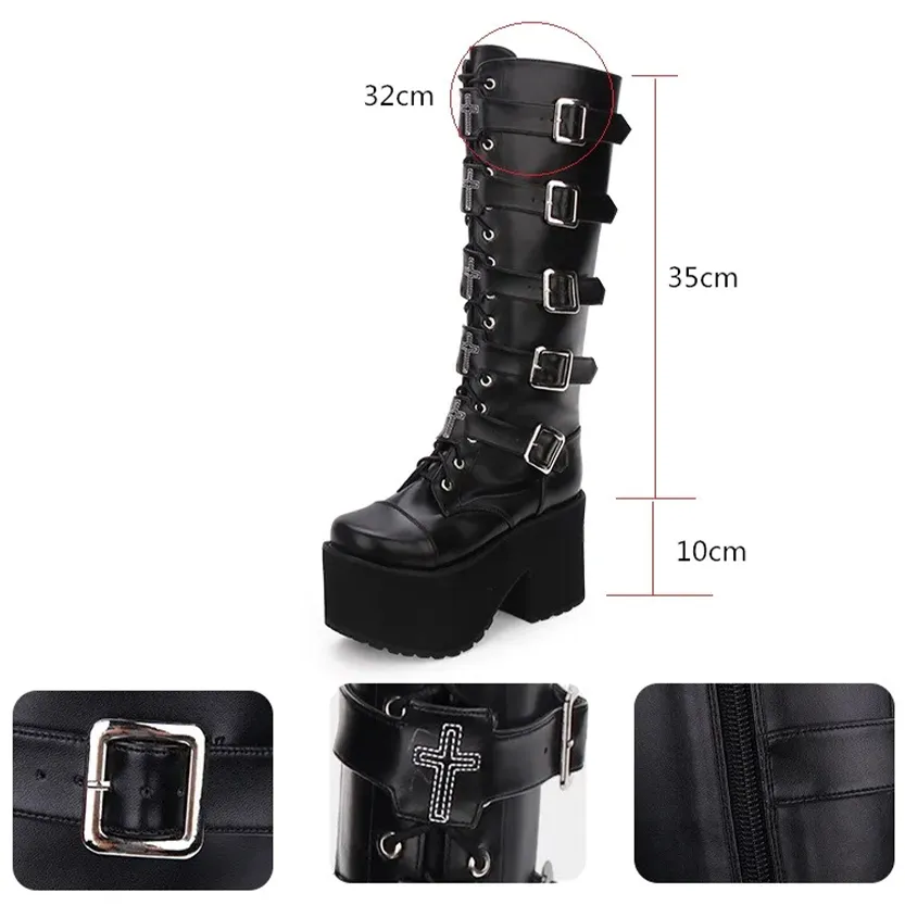 Funki Buys | Boots | Women's Gothic Punk Cross Platform Boots