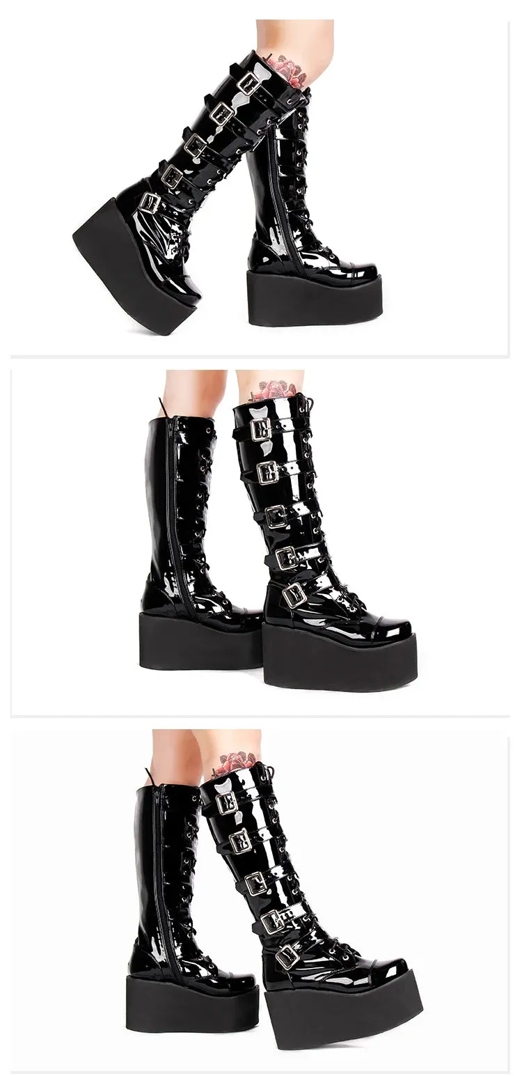 Funki Buys | Boots | Women's Gothic Punk Cross Platform Boots