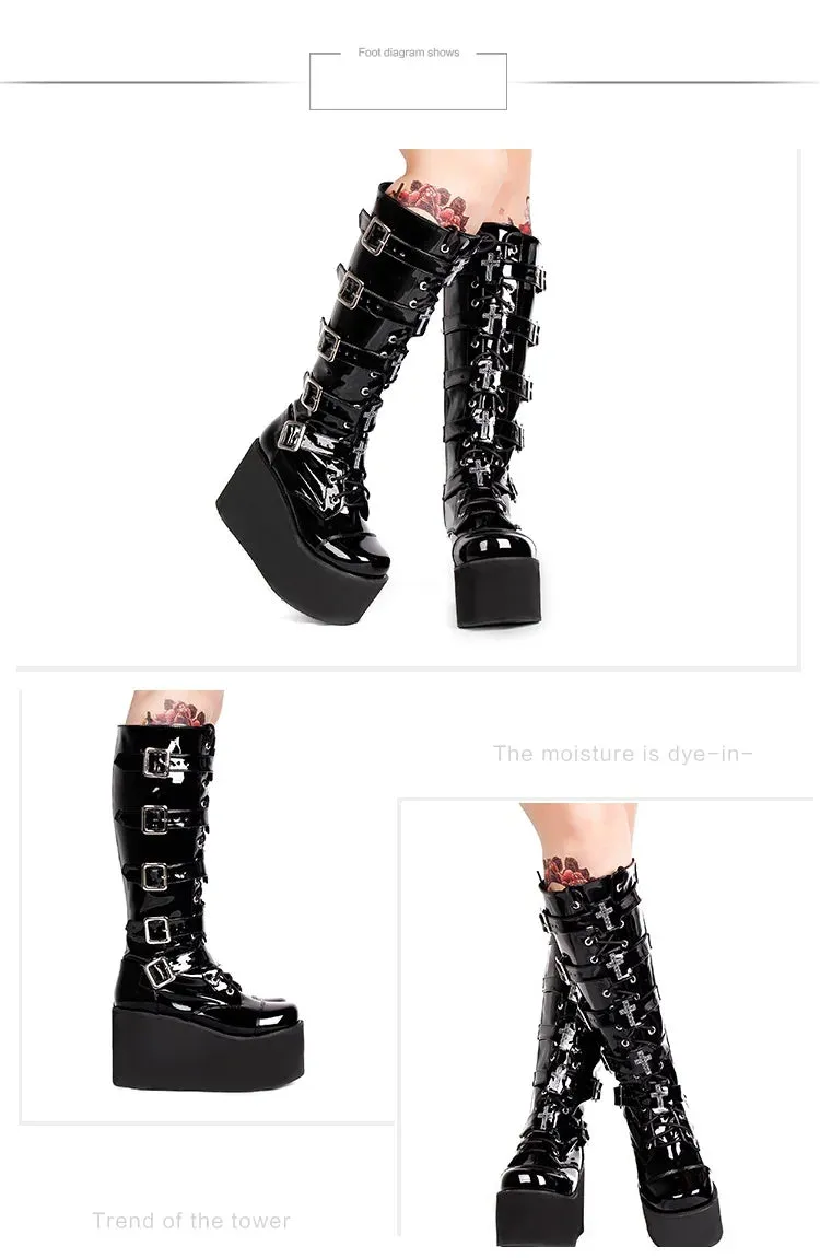 Funki Buys | Boots | Women's Gothic Punk Cross Platform Boots