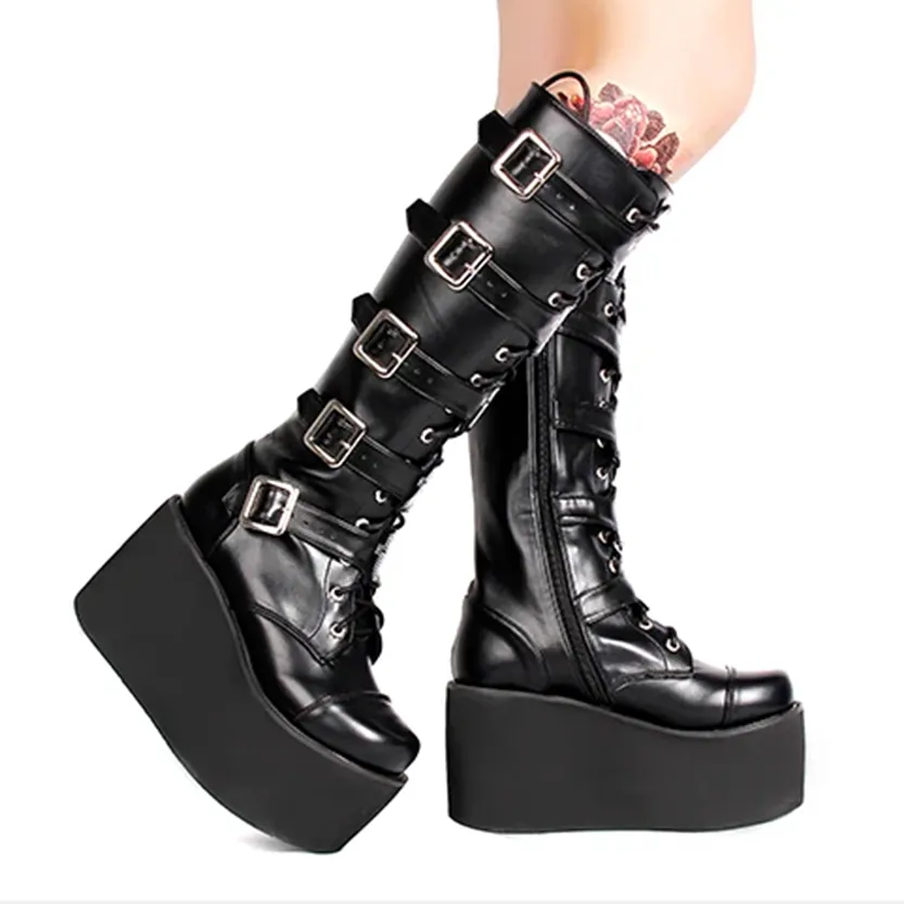 Funki Buys | Boots | Women's Gothic Punk Cross Platform Boots