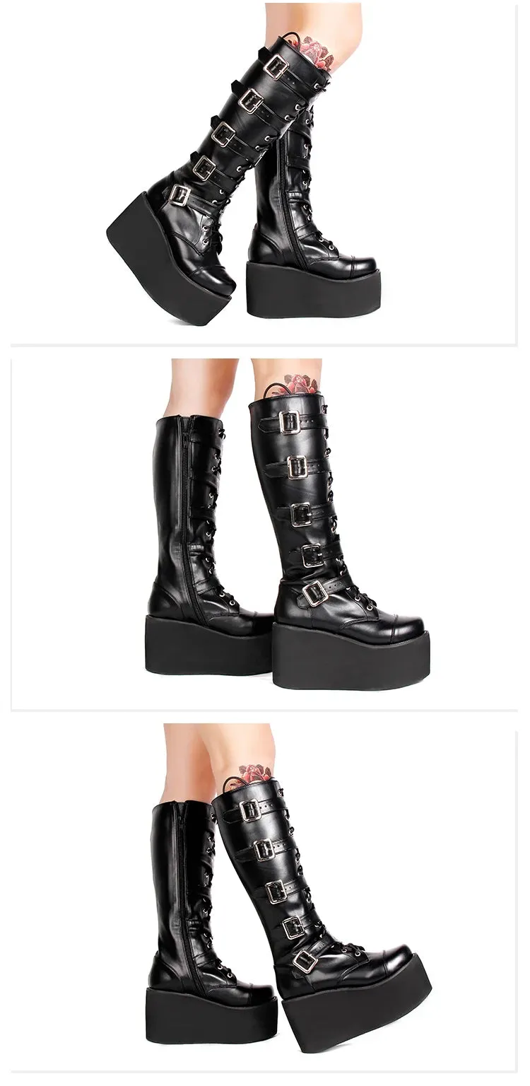 Funki Buys | Boots | Women's Gothic Punk Cross Platform Boots