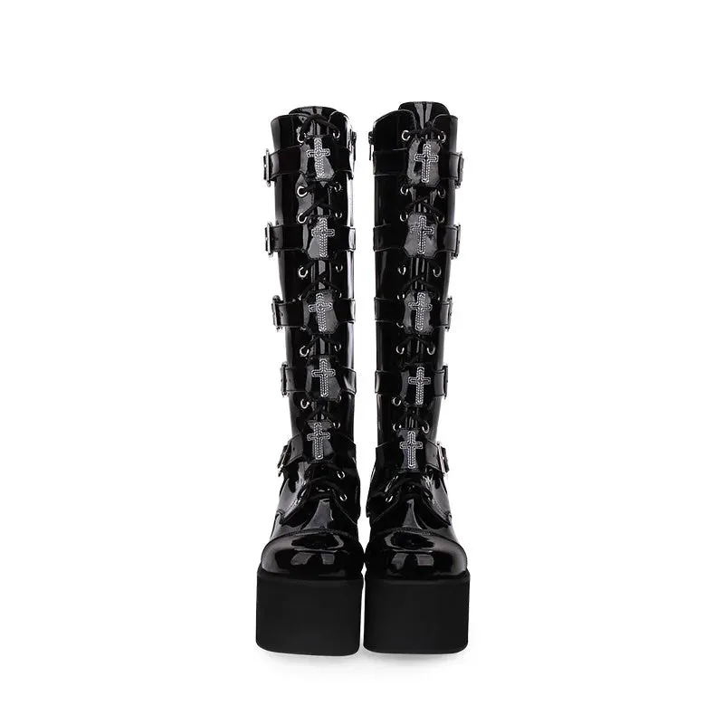 Funki Buys | Boots | Women's Gothic Punk Cross Platform Boots