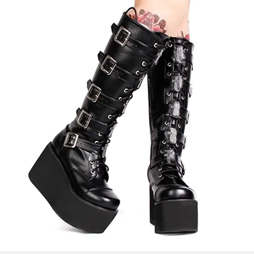 Funki Buys | Boots | Women's Gothic Punk Cross Platform Boots