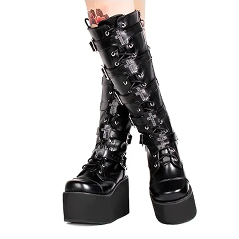 Funki Buys | Boots | Women's Gothic Punk Cross Platform Boots