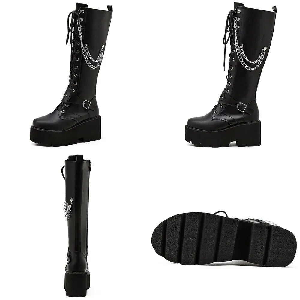 Funki Buys | Boots | Women's High Luxury Gothic Platform Boots