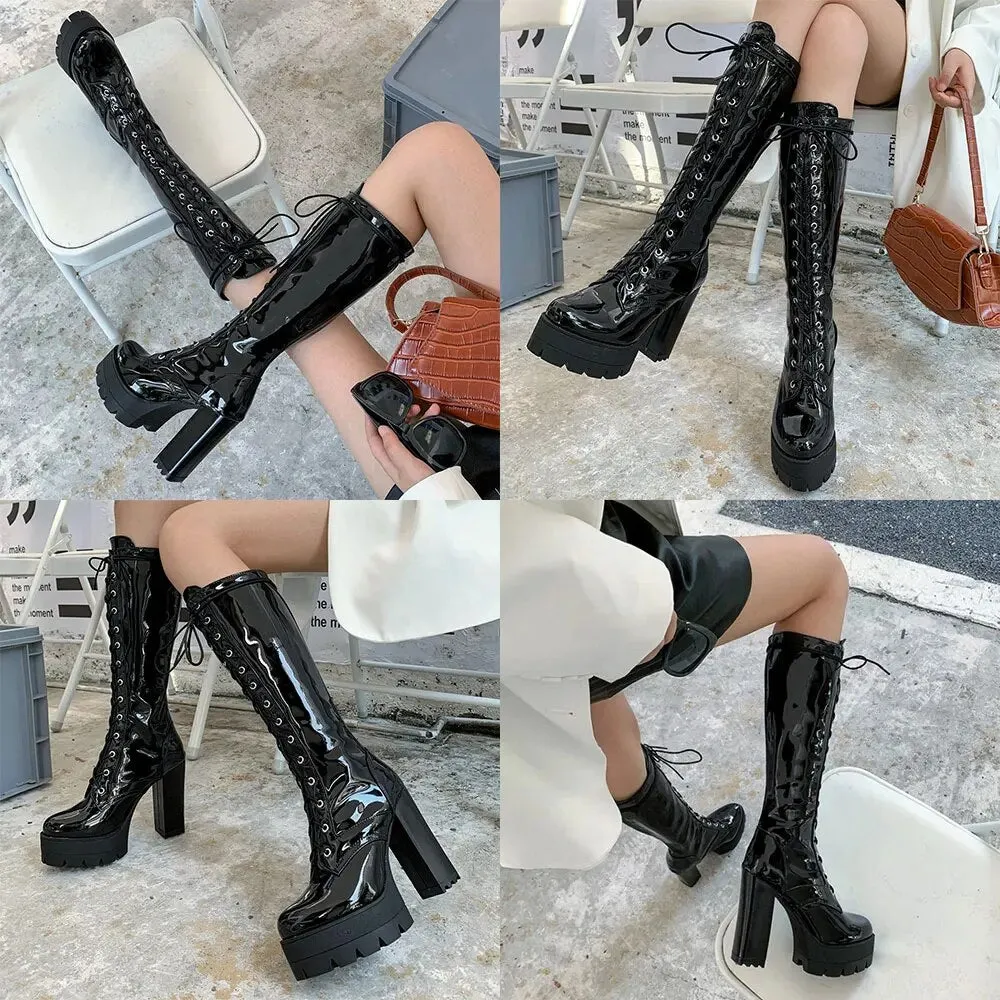 Funki Buys | Boots | Women's High Luxury Gothic Platform Boots