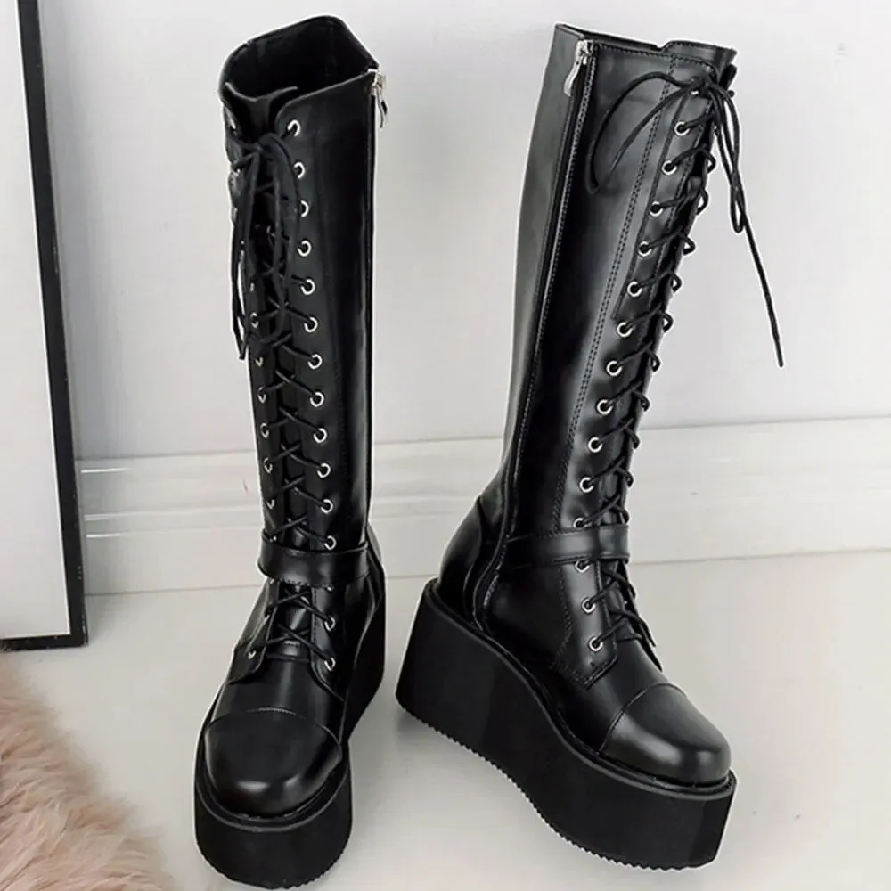 Funki Buys | Boots | Women's High Luxury Gothic Platform Boots