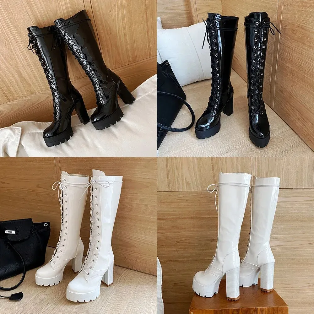 Funki Buys | Boots | Women's High Luxury Gothic Platform Boots