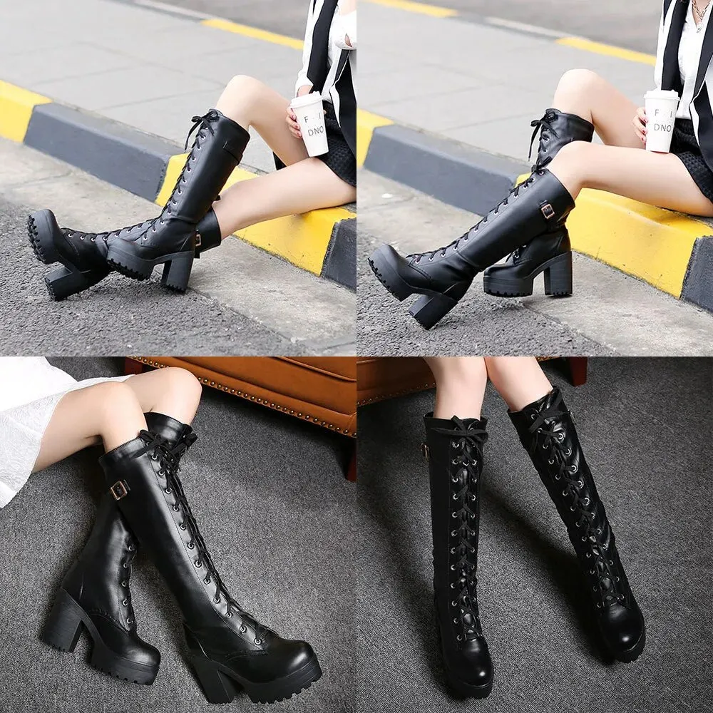 Funki Buys | Boots | Women's High Luxury Gothic Platform Boots