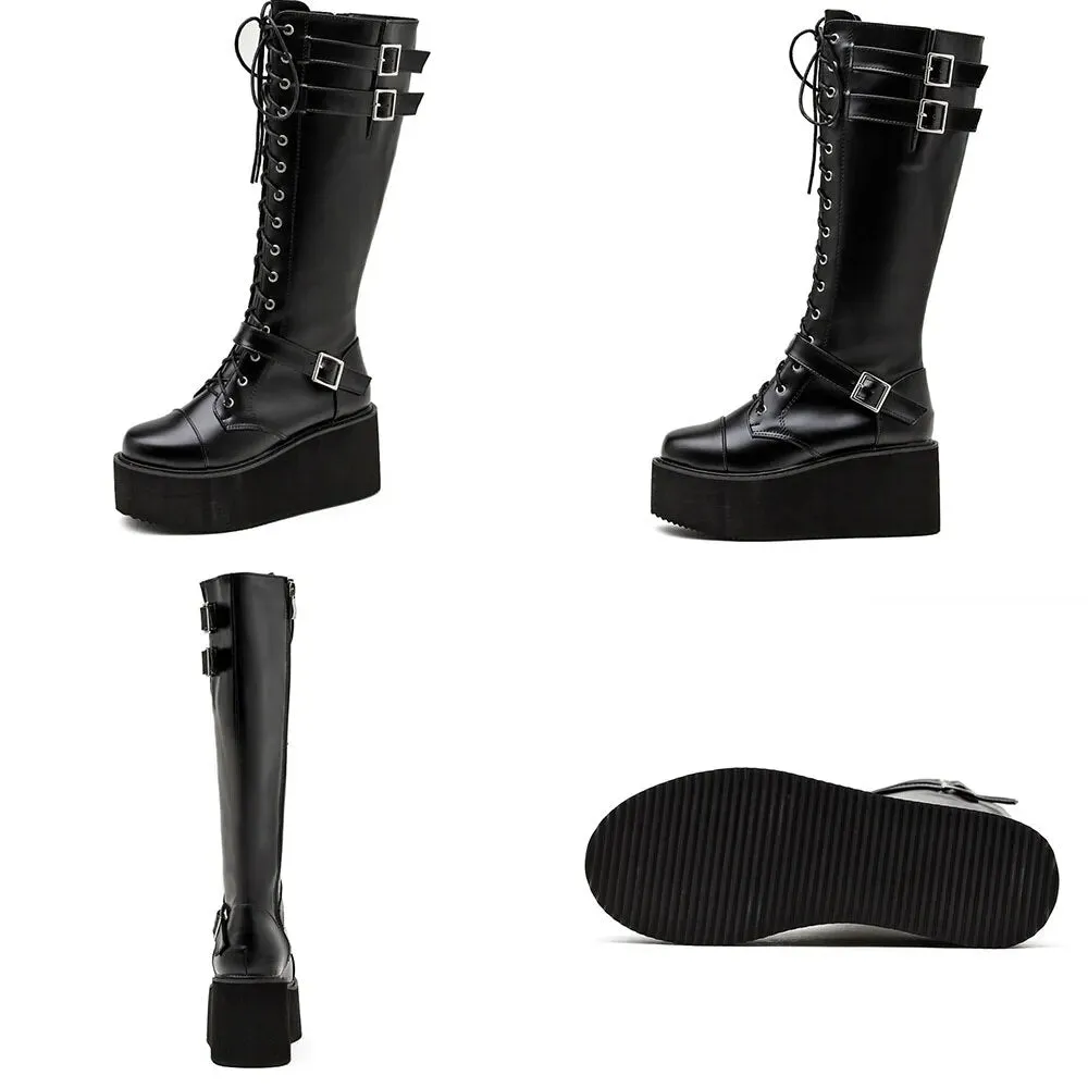 Funki Buys | Boots | Women's High Luxury Gothic Platform Boots