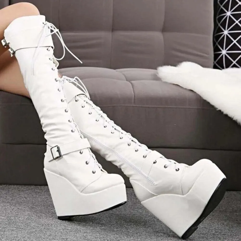 Funki Buys | Boots | Women's High Luxury Gothic Platform Boots