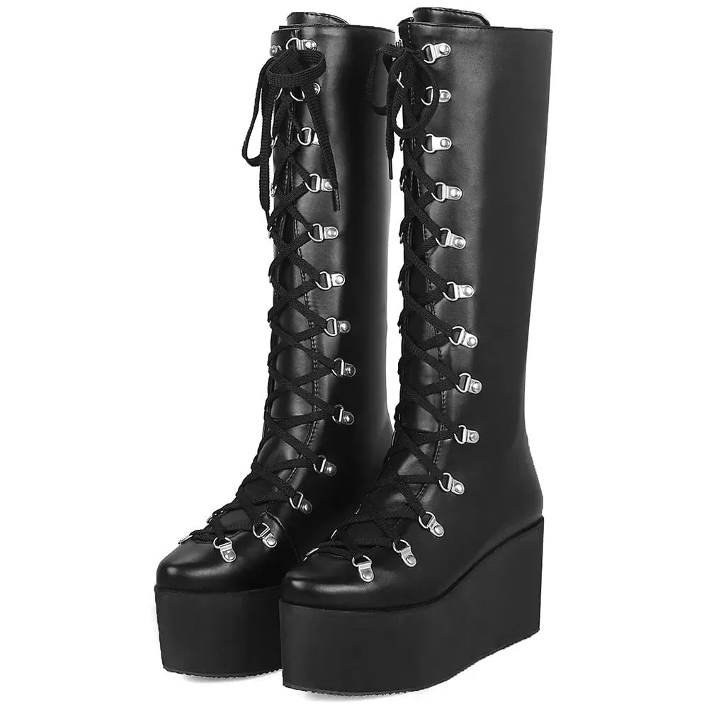 Funki Buys | Boots | Women's High Luxury Gothic Platform Boots