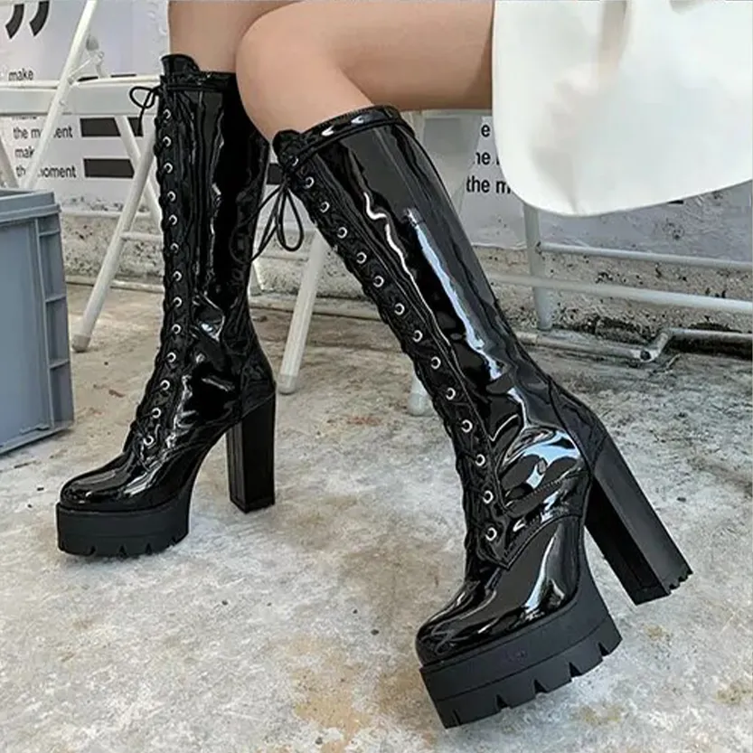 Funki Buys | Boots | Women's High Luxury Gothic Platform Boots