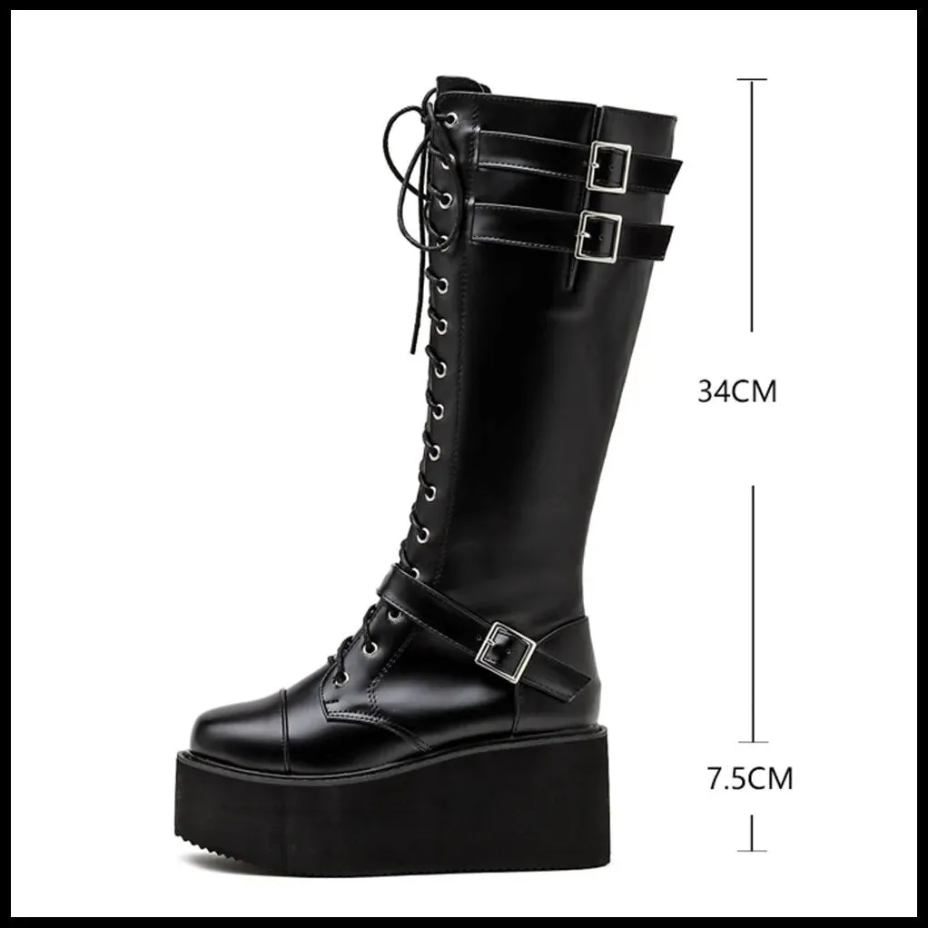 Funki Buys | Boots | Women's High Luxury Gothic Platform Boots