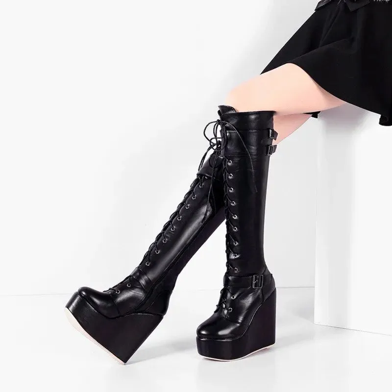 Funki Buys | Boots | Women's High Luxury Gothic Platform Boots