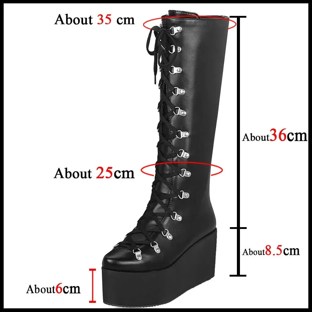 Funki Buys | Boots | Women's High Luxury Gothic Platform Boots