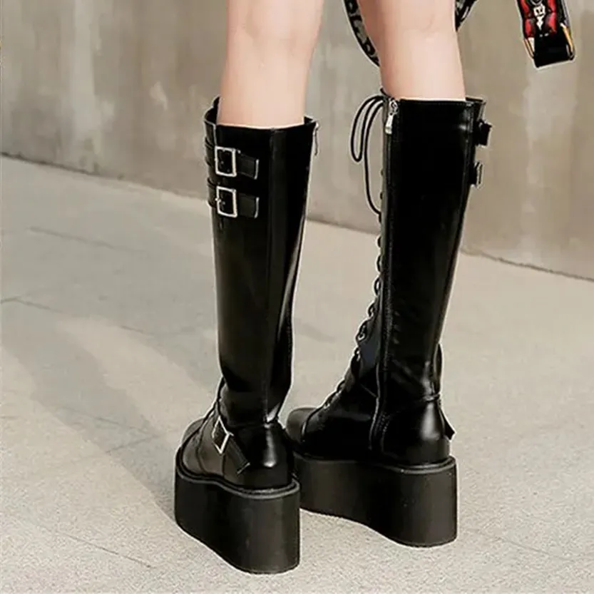 Funki Buys | Boots | Women's High Luxury Gothic Platform Boots