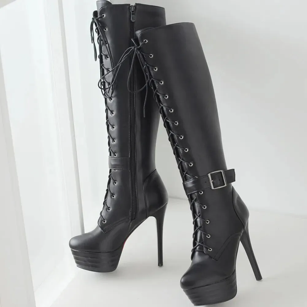 Funki Buys | Boots | Women's High Luxury Gothic Platform Boots