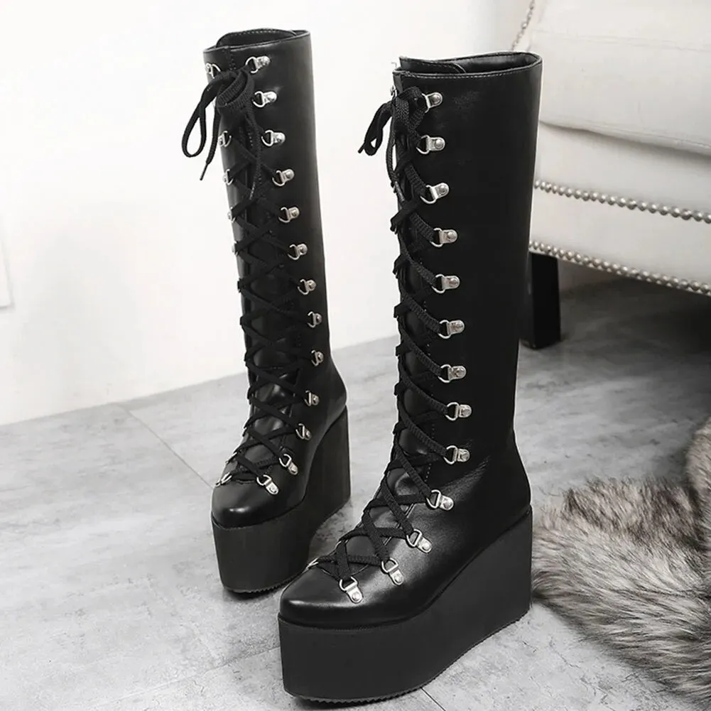 Funki Buys | Boots | Women's High Luxury Gothic Platform Boots