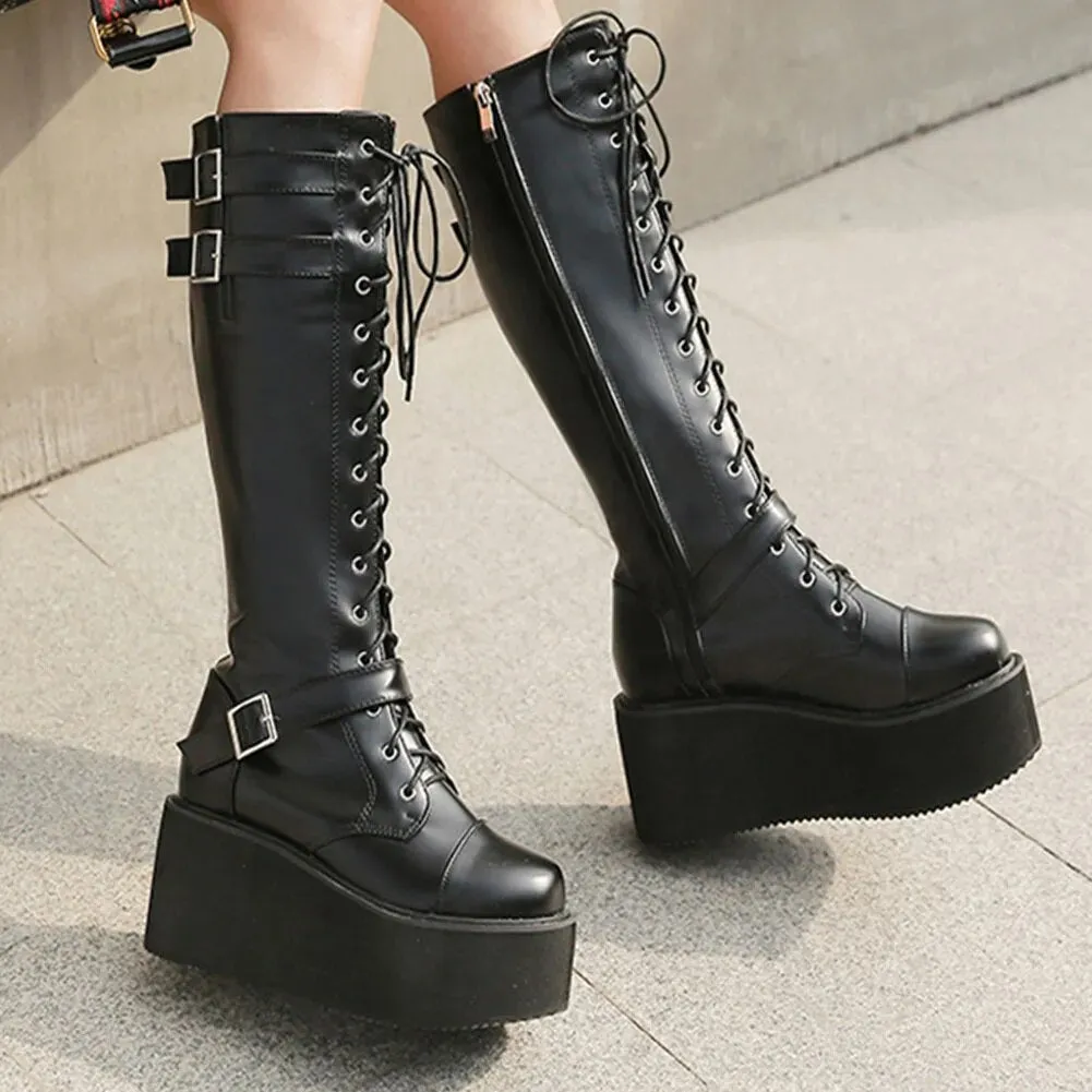 Funki Buys | Boots | Women's High Luxury Gothic Platform Boots