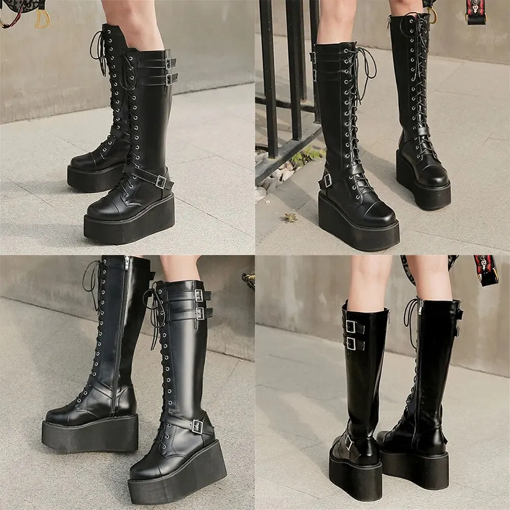 Funki Buys | Boots | Women's High Luxury Gothic Platform Boots