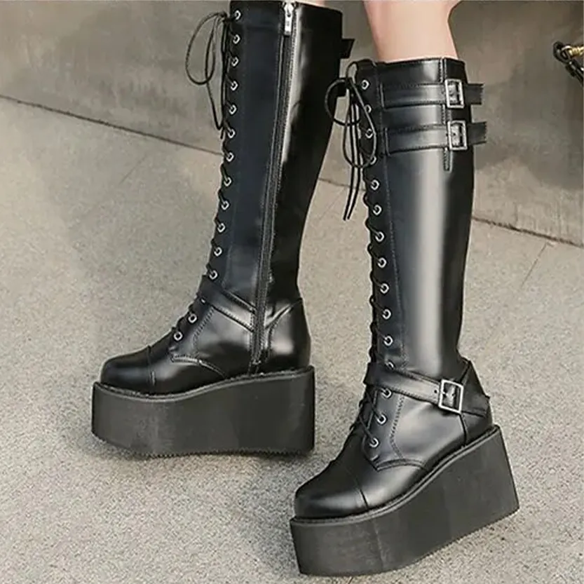 Funki Buys | Boots | Women's High Luxury Gothic Platform Boots