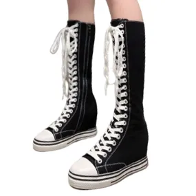 Funki Buys | Boots | Women's Knee High Platform Canvas Boots