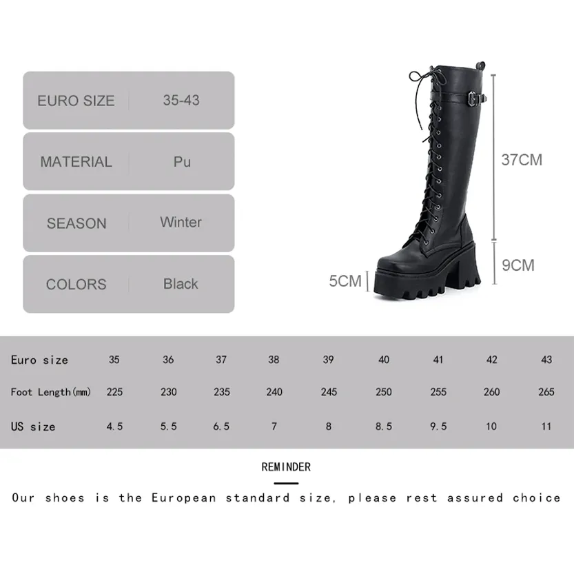 Funki Buys | Boots | Women's Lace Up Chunky Platform Boots