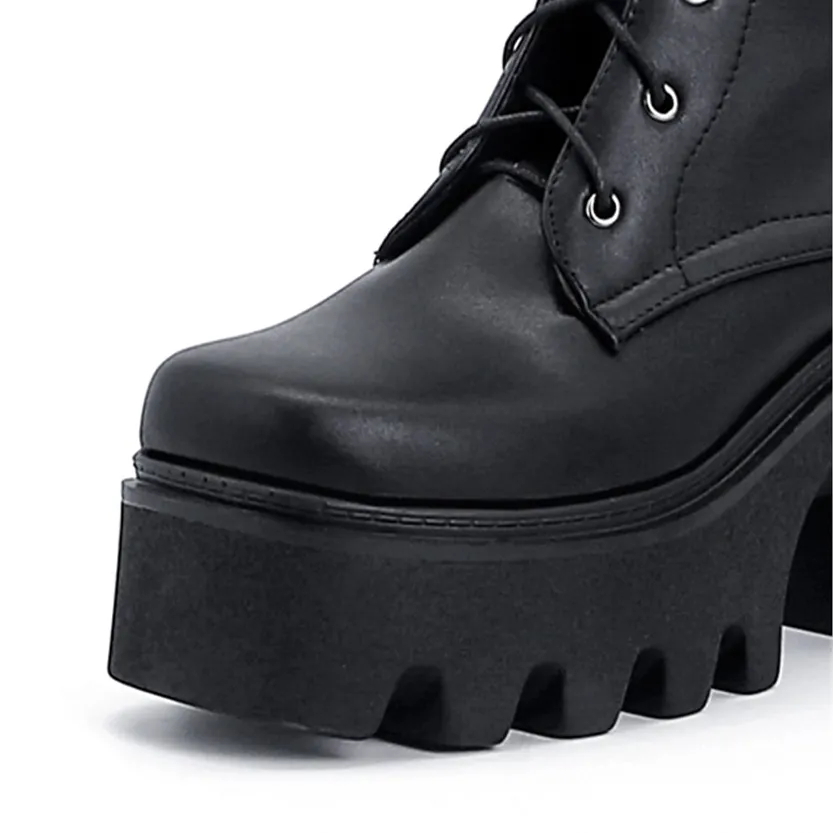 Funki Buys | Boots | Women's Lace Up Chunky Platform Boots