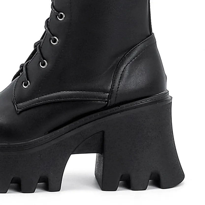 Funki Buys | Boots | Women's Lace Up Chunky Platform Boots