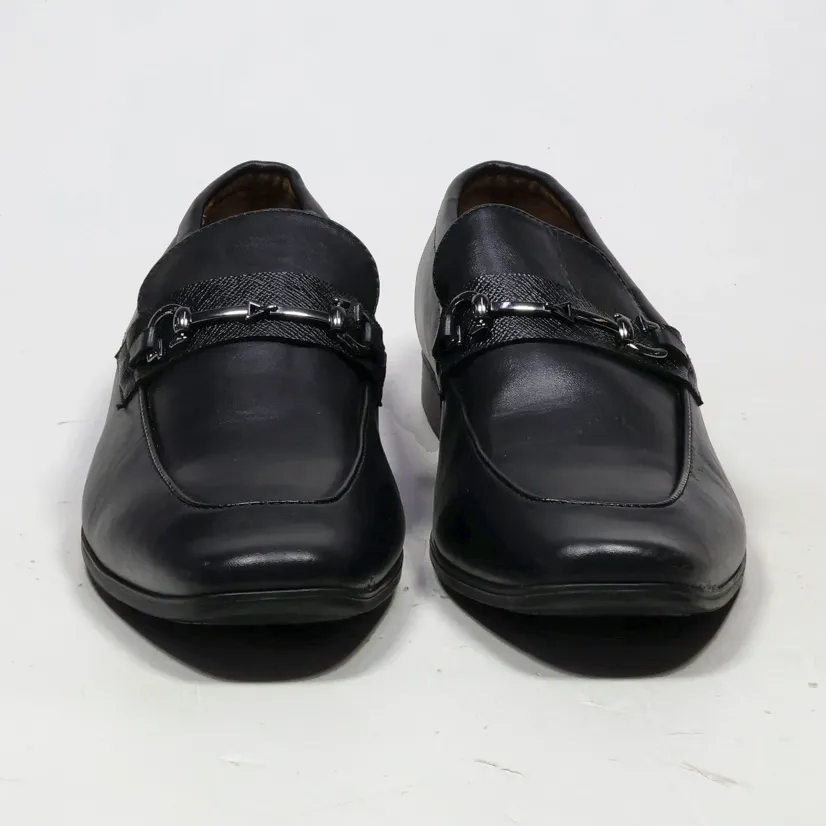 Guess Formal Slip Ons Leather Black Colour For Men