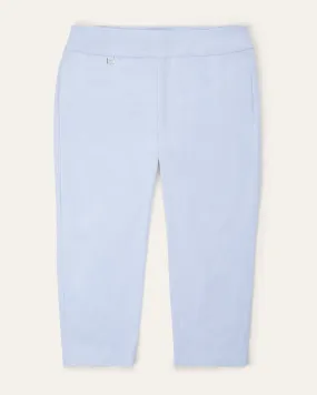 Jayla Seersucker Cropped Work Pant | Light Blue / White