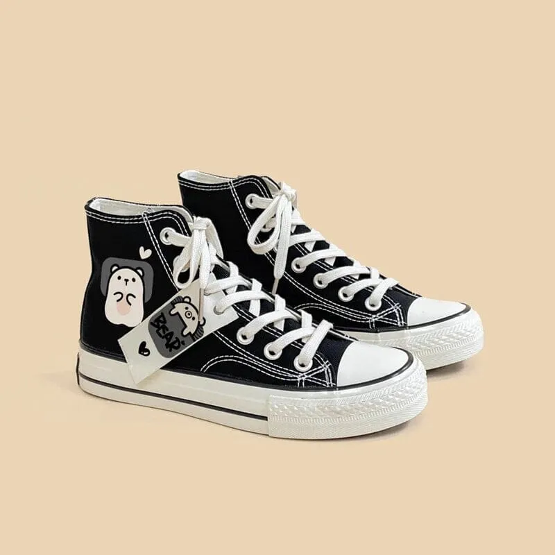 Loving Polar Bear High Top Canvas Shoes - Unisex