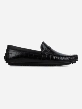 Men's Black Moc Toe Buckle Loafer (IX4113)