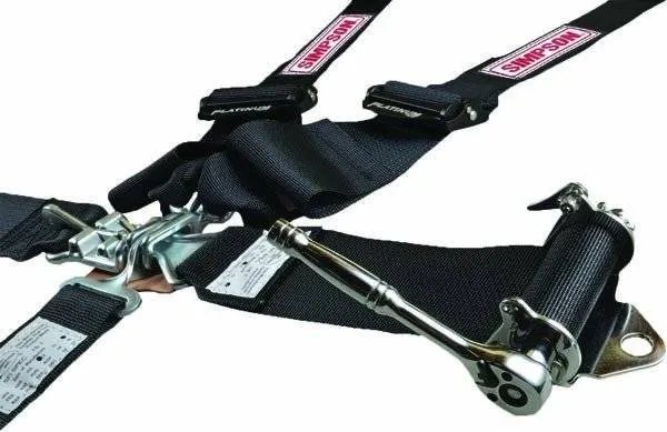 Simpson Platinum 5-Point Sprint Car Latch & Link Ratchet Harness - Left Side Ratchet - Steel Adjusters