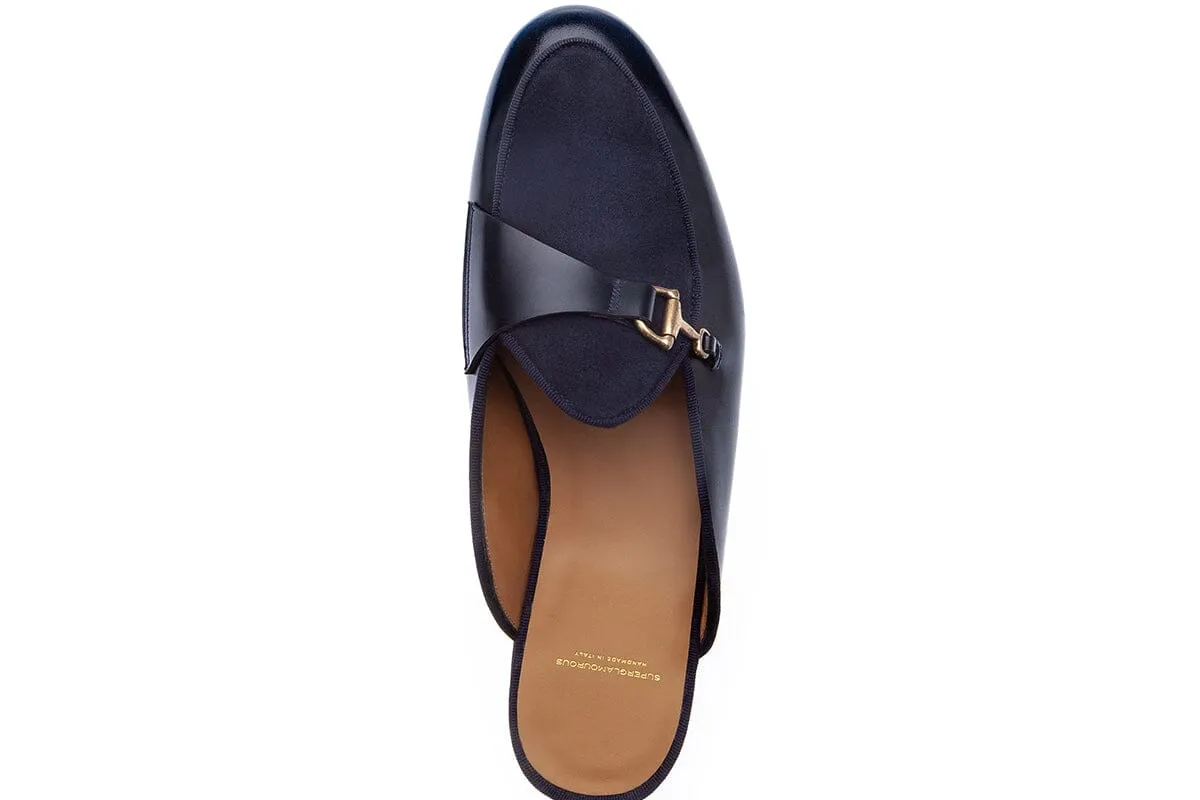 TANGERINE 12 CORDOVAN NAVY MULES