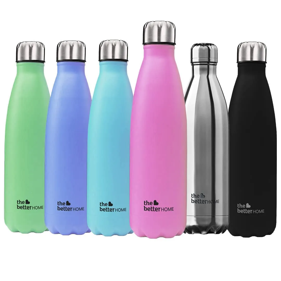 The Better Home Insulated Bottle | Doubled Wall 304 Stainless Steel | Stays Hot for 18 Hrs & Cold for 24 Hrs | Leakproof | Insulated Water Bottles for Office, Camping, Travel (500 ml, Pink)