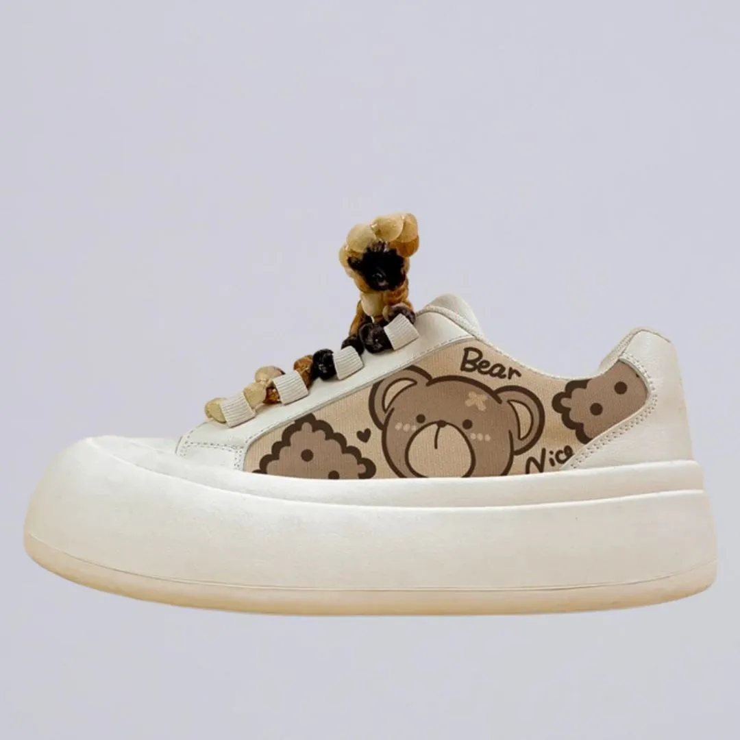 Ultra Chunky Sole Brown Bear Casual Sneakers - Women's