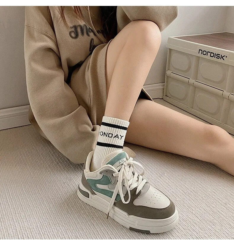 xiangtuibao White Shoes for Women In Autumn and Winter, Versatile High Rise Shoes, New Student Light Sports Shoes women shoes